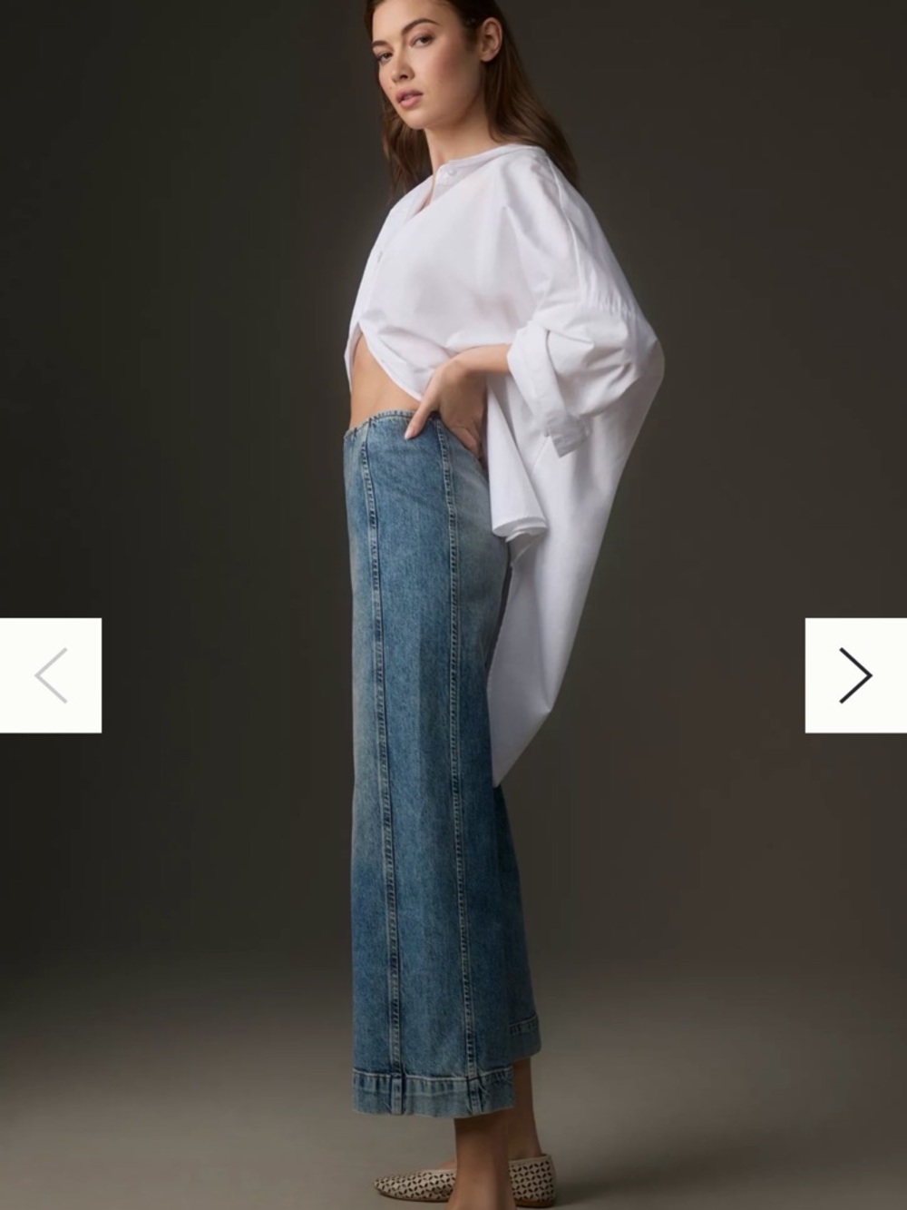 Pilcro Kick Mid-Rise Crop Wide-Leg Jeans NWOT - Picture 3 of 6